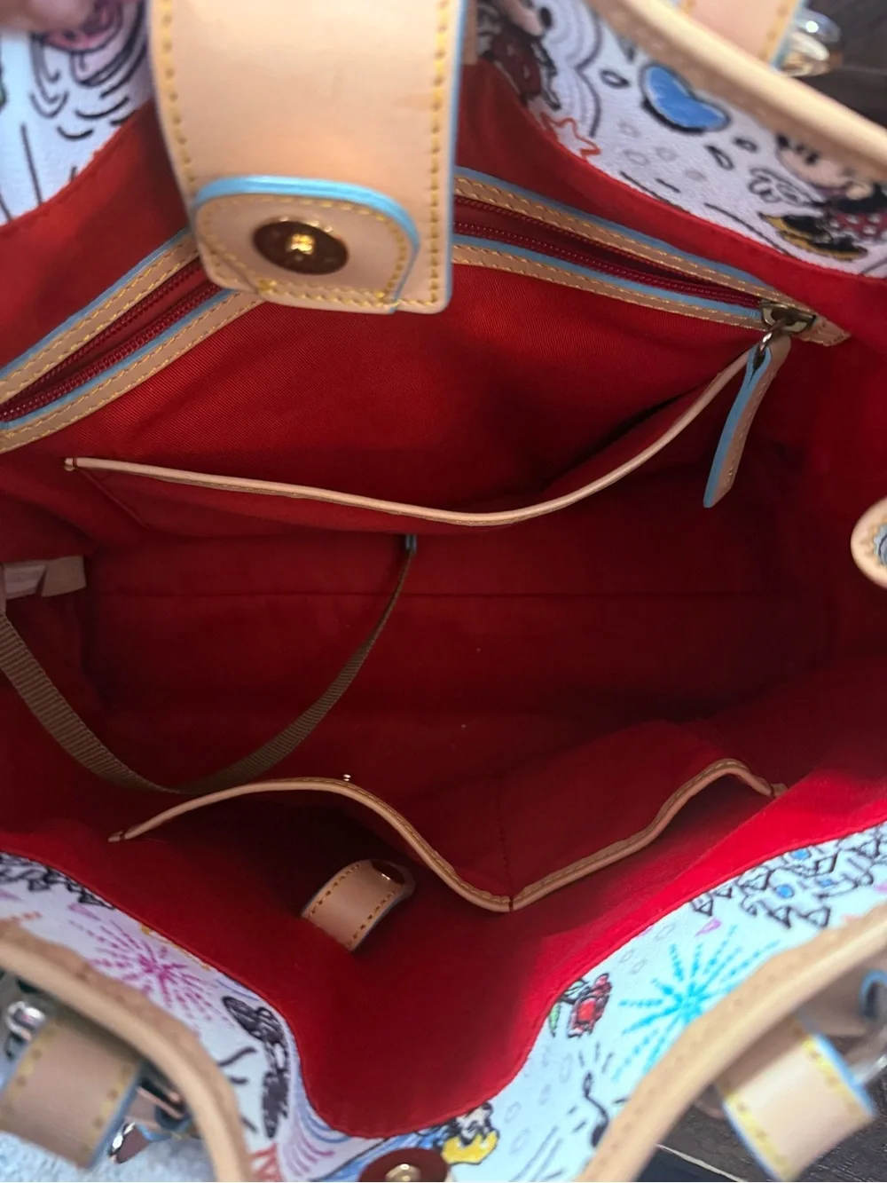 Dooney & Bourke White Multicolor Disney Sketch Tote